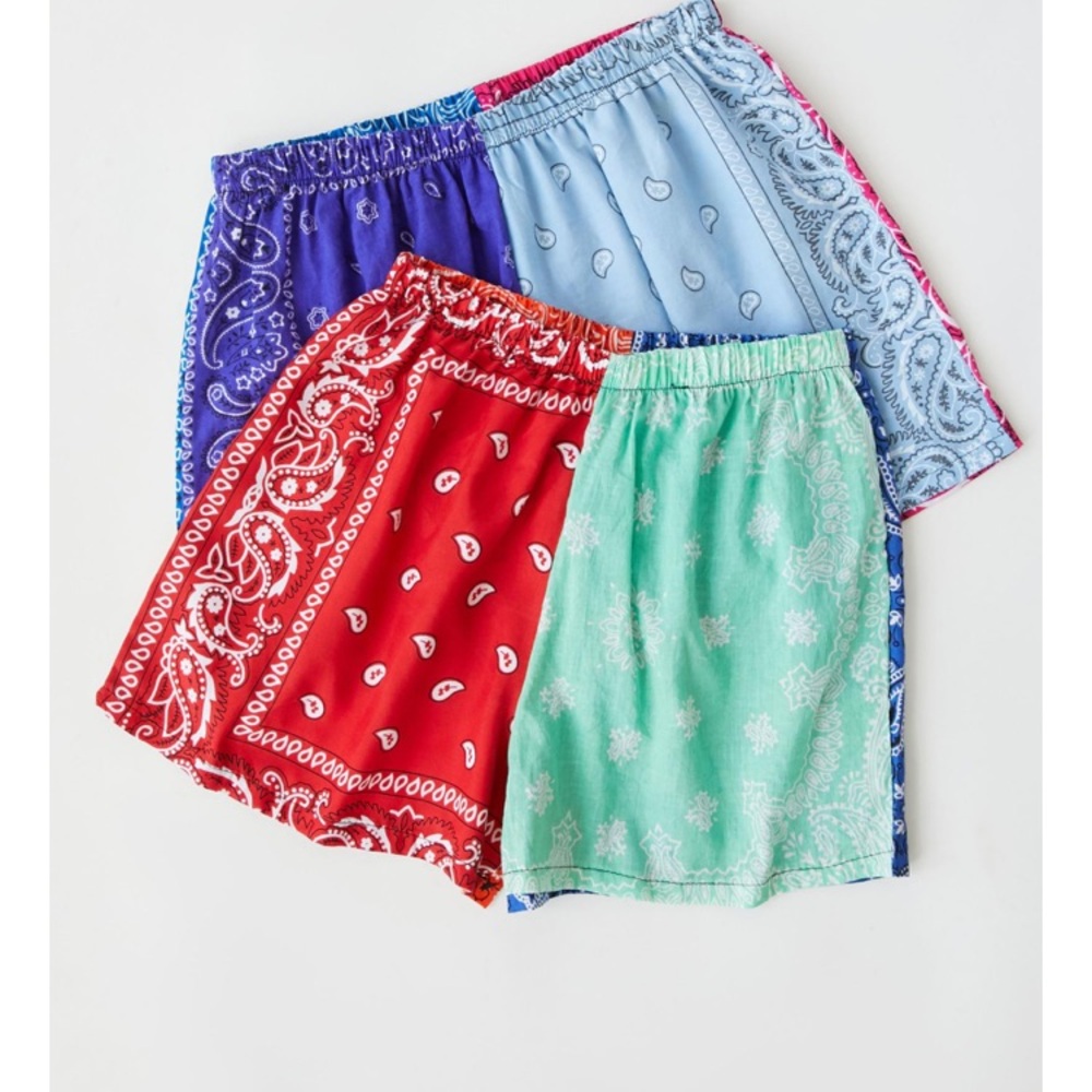 Urban Outfitters Urban Renewal Recycled Bandana Print Pull-On Short NWT